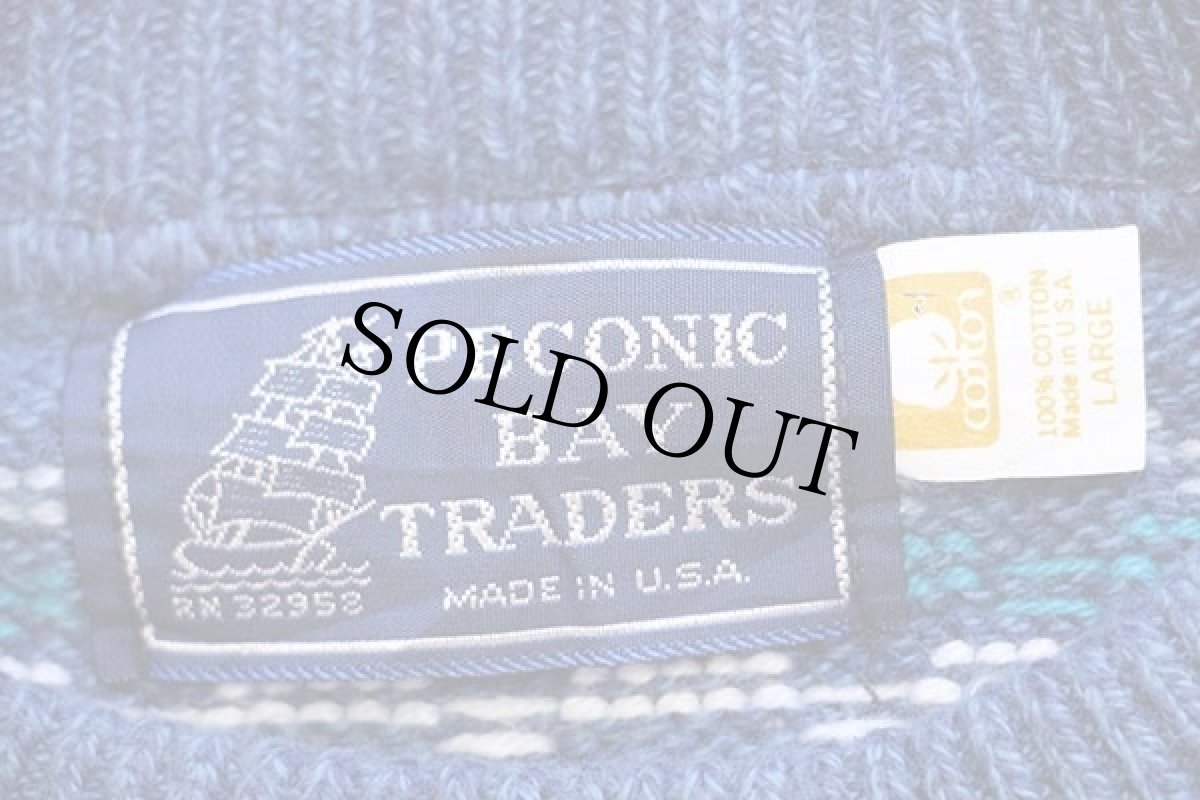 画像4: 90s USA製 PECONIC BAY TRADERS 編み柄 コットンニット セーター L (4)