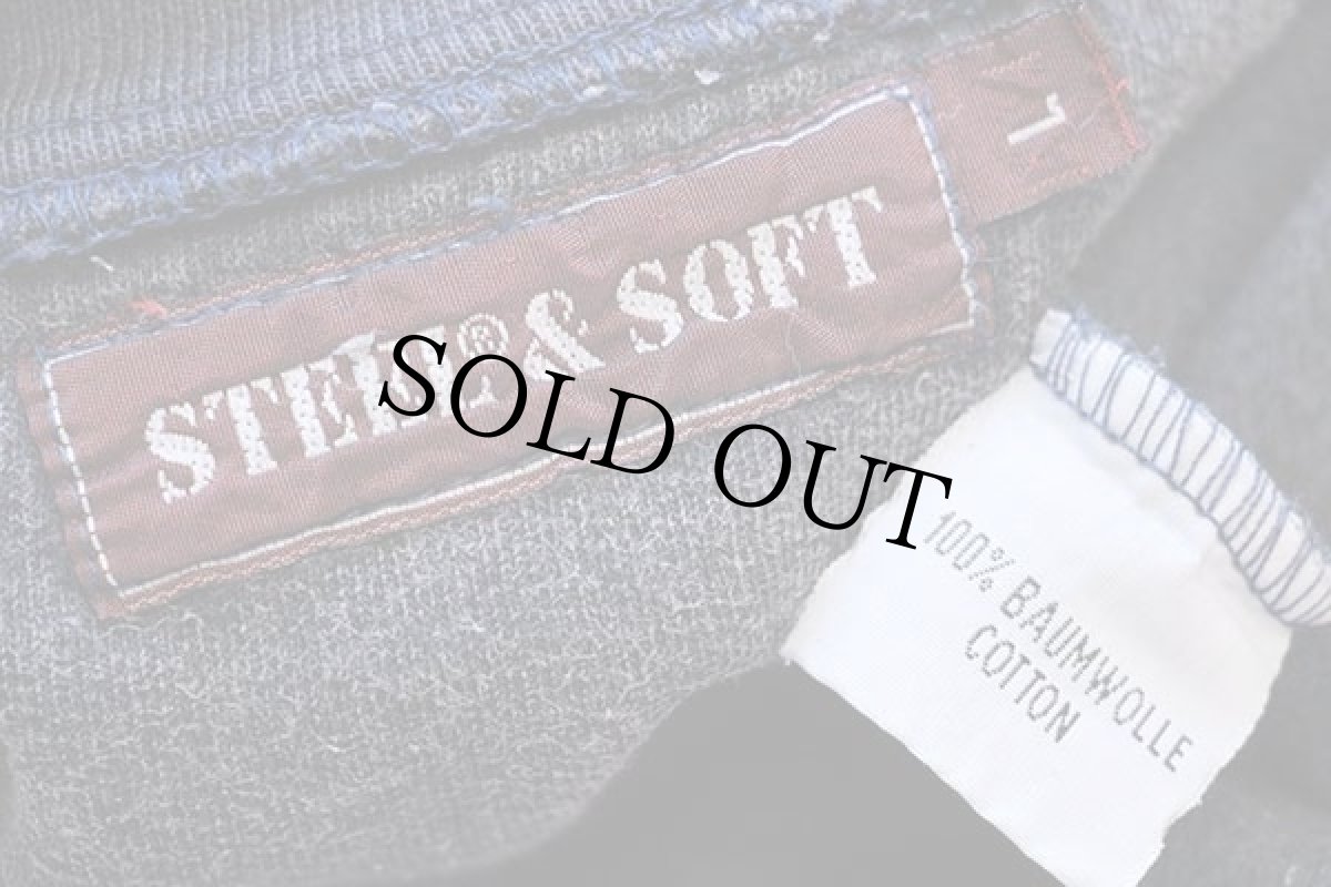 画像4: 90s STEEL&SOFT フォークロア ラグ柄 コットン スウェット L (4)