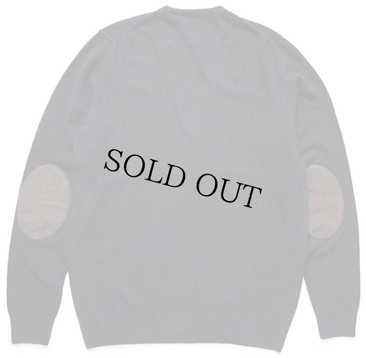 画像2: イタリア製 FRED PERRYフレッドペリー ワンポイント エルボーパッチ付き ウールニット カーディガン 薄黒 L (2)