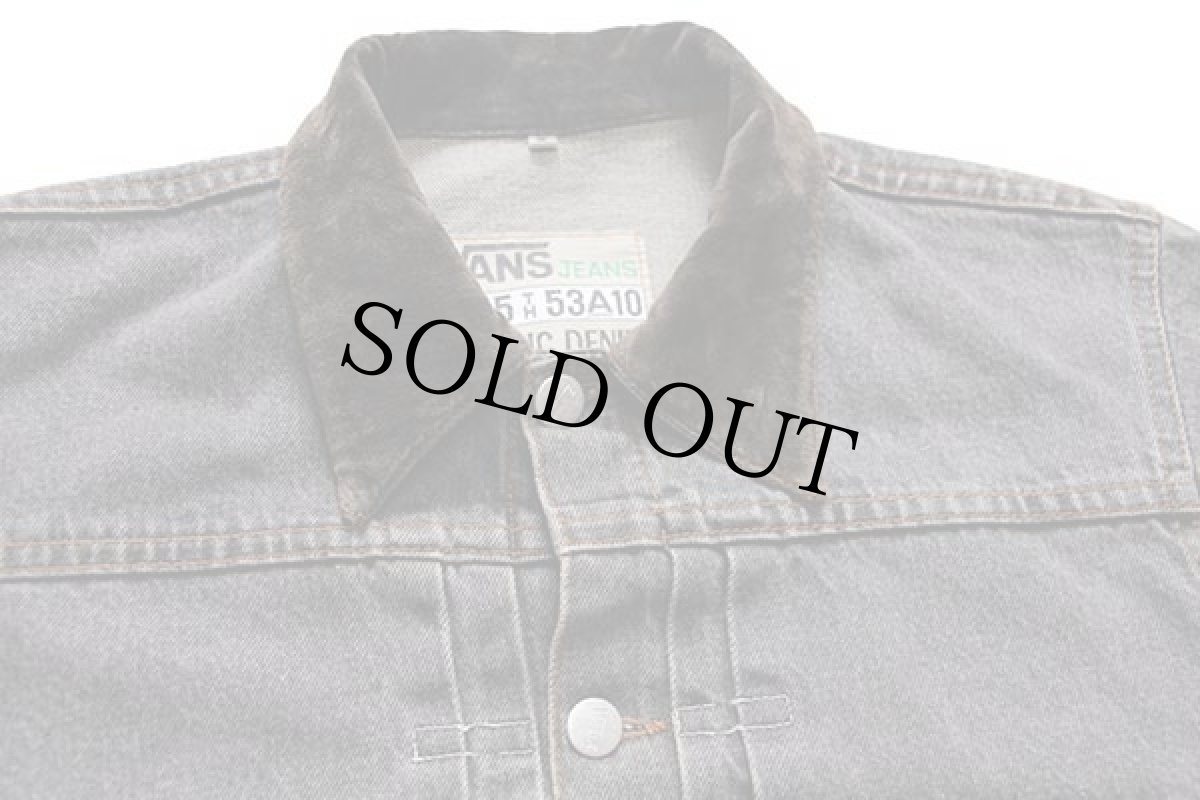 画像3: 90s イタリア製 VANS JEANS バンズ ファーストタイプ 先染め ブラック デニムジャケット S (3)