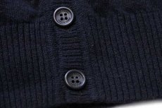 画像5: イタリア製 FRED PERRYフレッドペリー ワンポイント エルボーパッチ付き ウールニット カーディガン 薄黒 L (5)