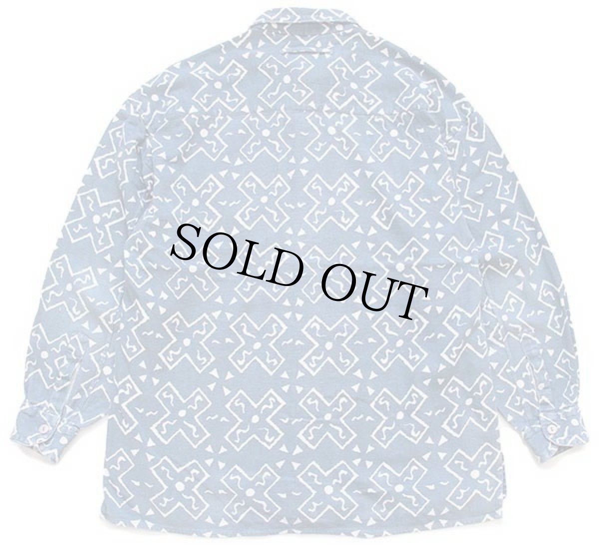 画像2: 90s BASIC 3K SYSTEM 総柄 コットンシャツ (2)