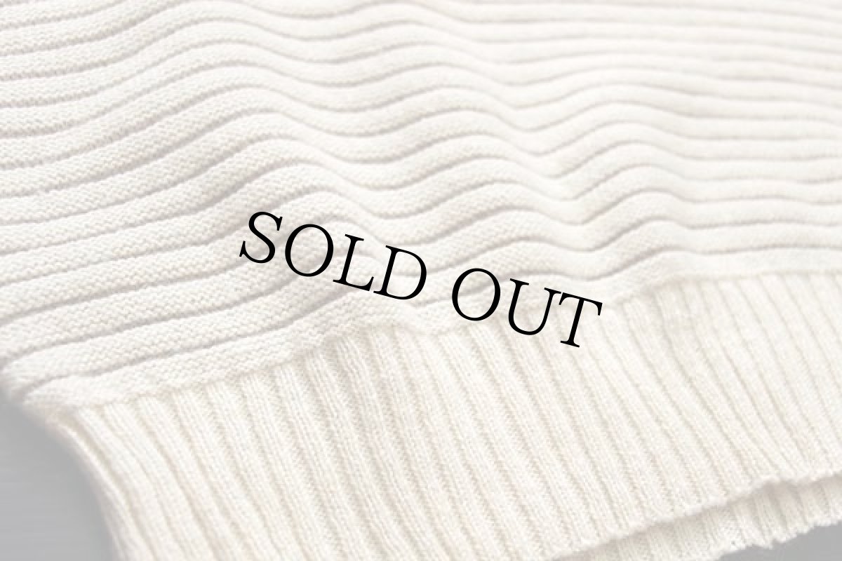 画像5: 80s USA製 JCPenney The Fox 針抜き ボーダー ウール×アクリルニット セーター ナチュラル M (5)