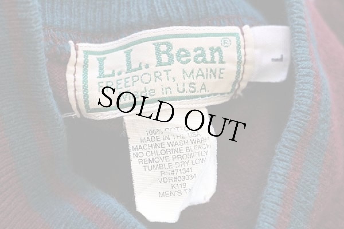 画像4: 80s USA製 L.L.Bean モックネック ヘビー コットン スウェット バーガンディ LT (4)