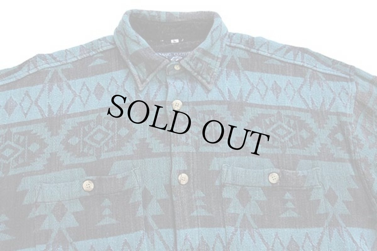 画像3: 90s TOM TAILOR ネイティブ柄 コットン フランネルシャツ L (3)