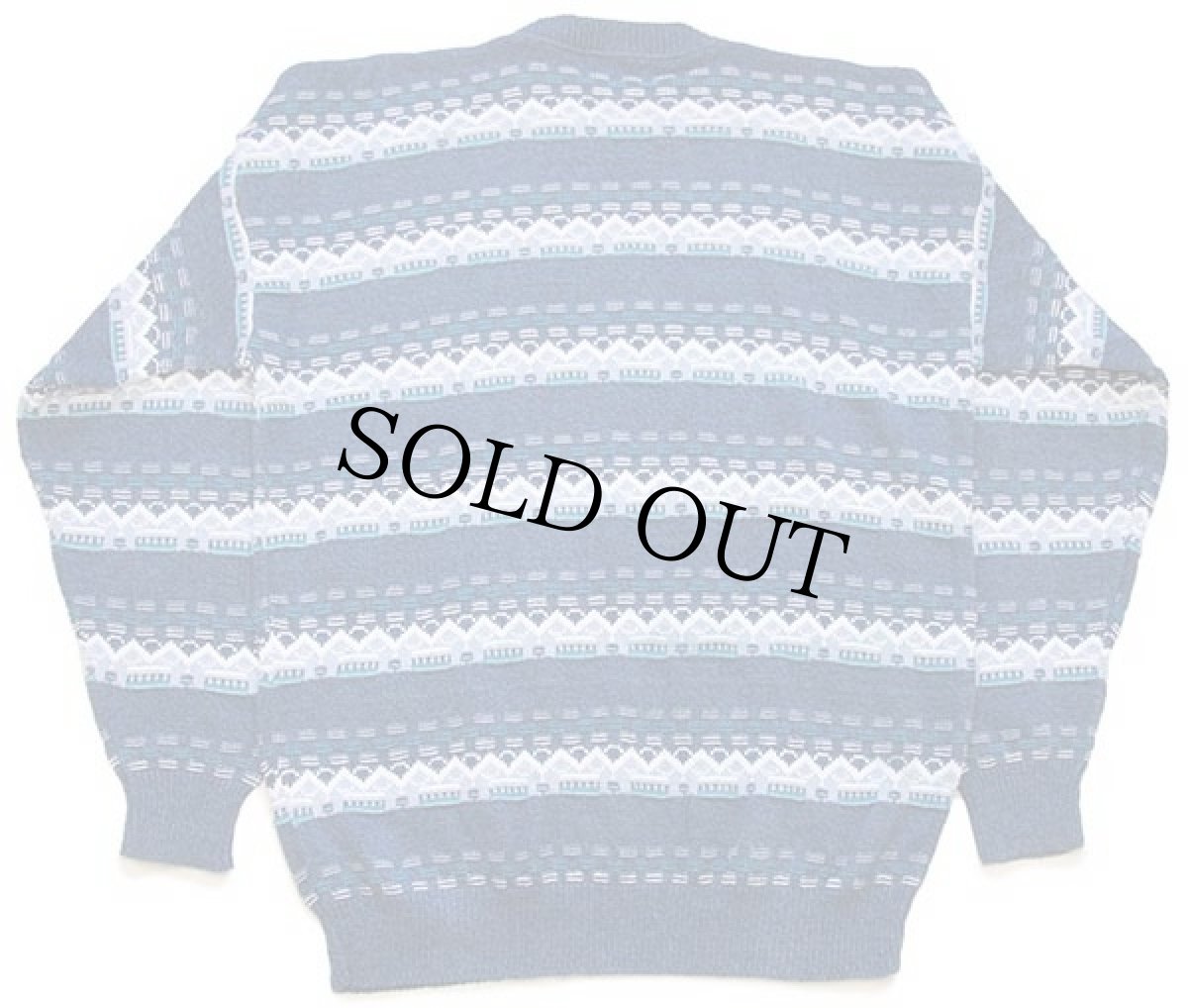 画像2: 90s USA製 PECONIC BAY TRADERS 編み柄 コットンニット セーター L (2)