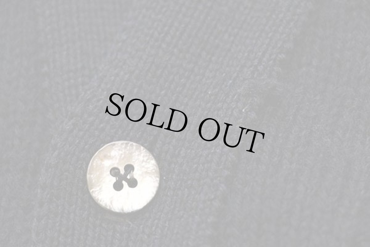 画像5: 60s UNKNOWN ケーブル編み ウーステッド ウールニット カーディガン 黒 M (5)