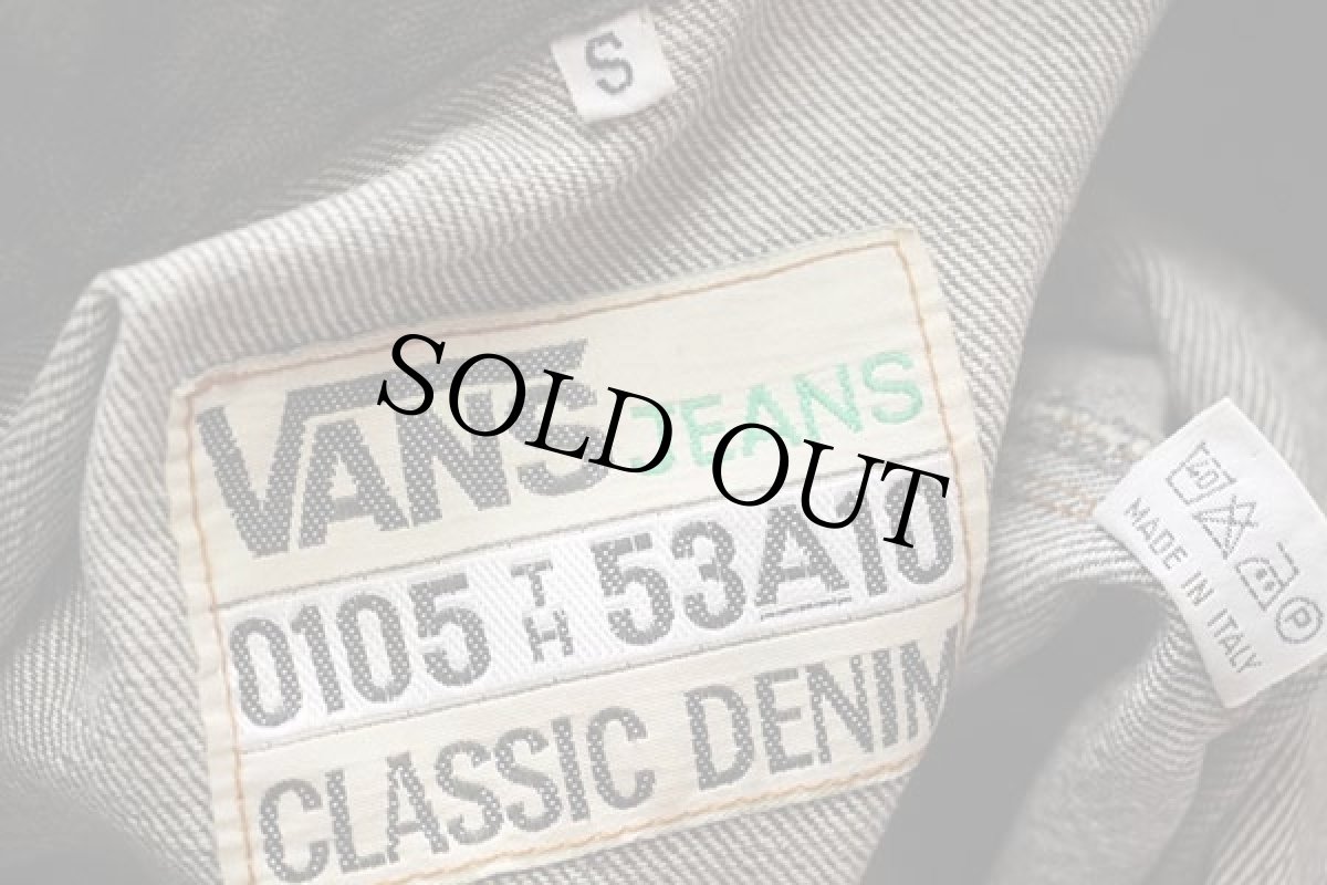 画像4: 90s イタリア製 VANS JEANS バンズ ファーストタイプ 先染め ブラック デニムジャケット S (4)