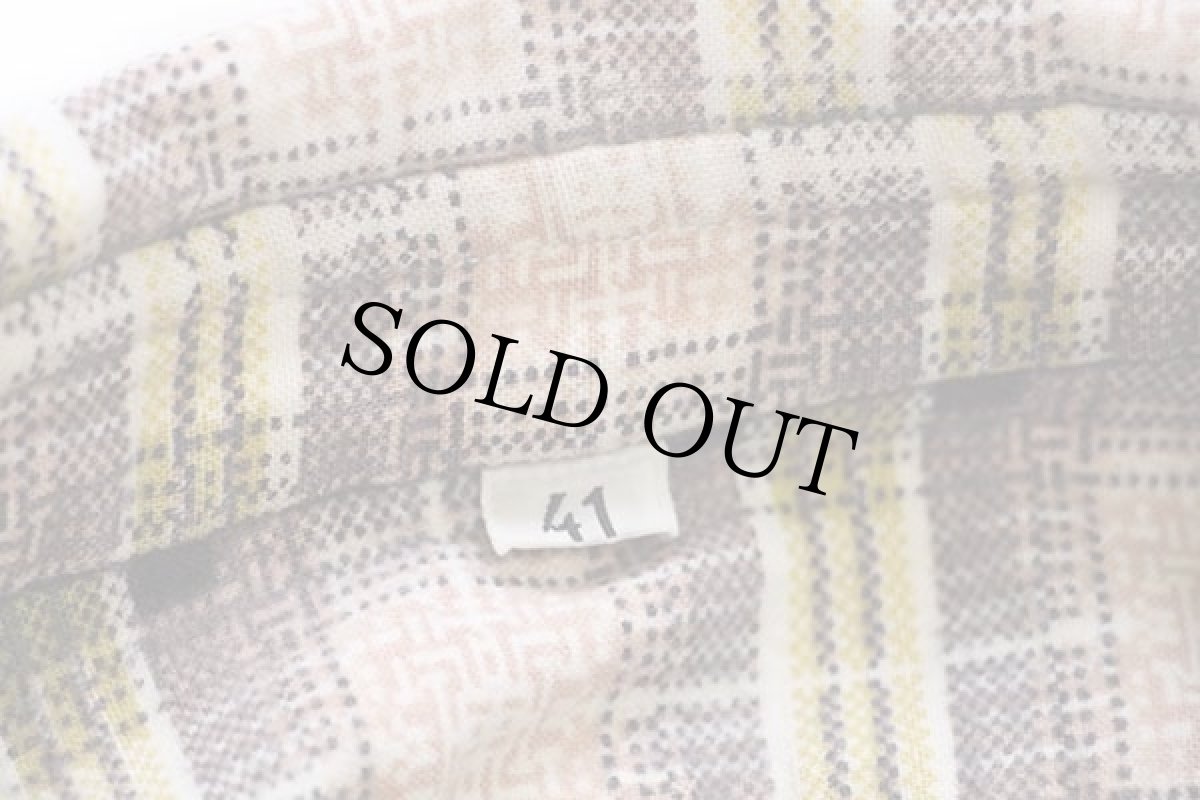 画像4: 60s UNKNOWN チェック コットン プリントネルシャツ 41 (4)