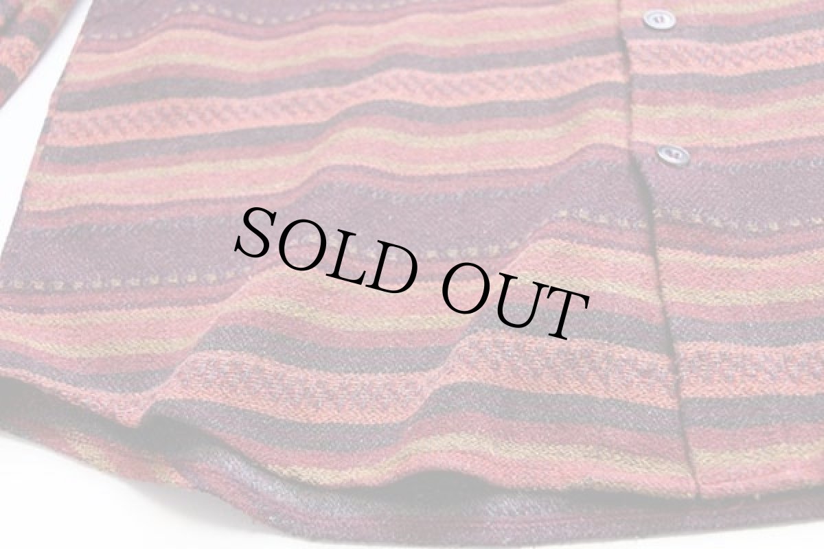 画像5: 90s イタリア製 Marlboro Classics フォークロア ラグ柄 ウール混 シャツ M (5)