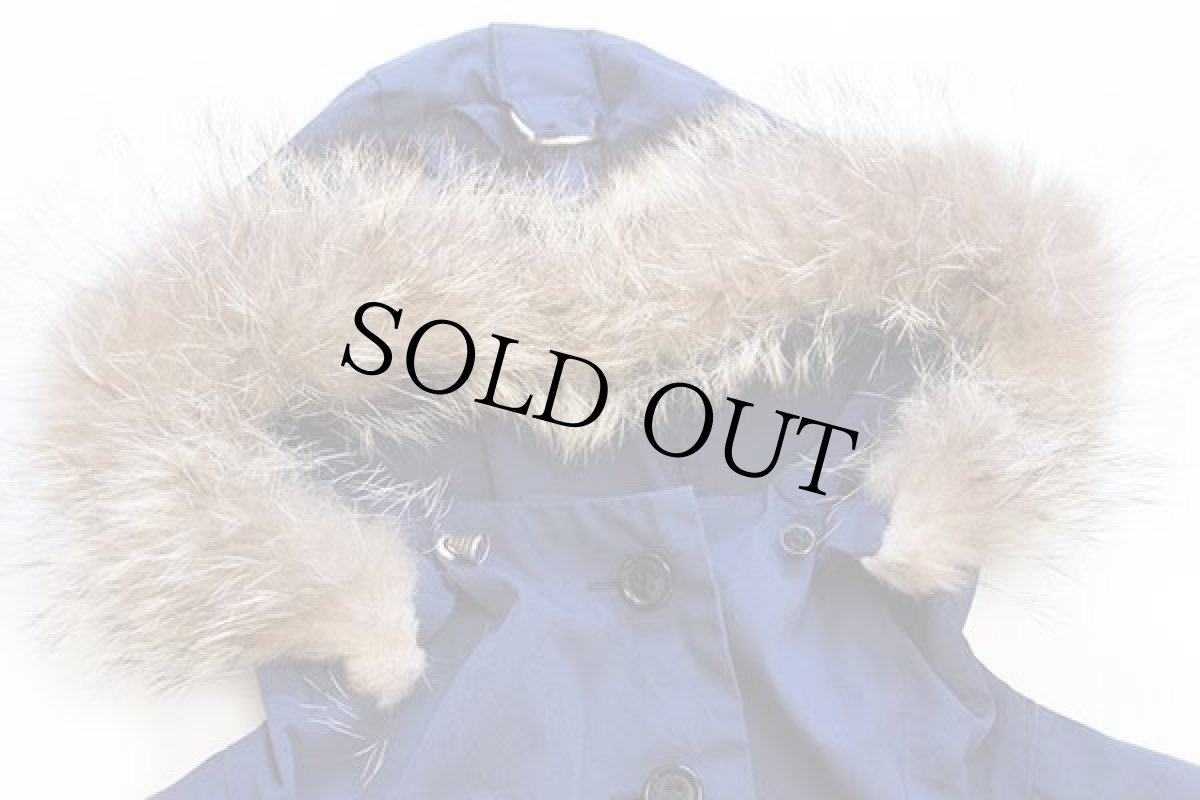 画像3: 70s FJELL SIKKER リアルファー アノラックパーカー 紺 (3)