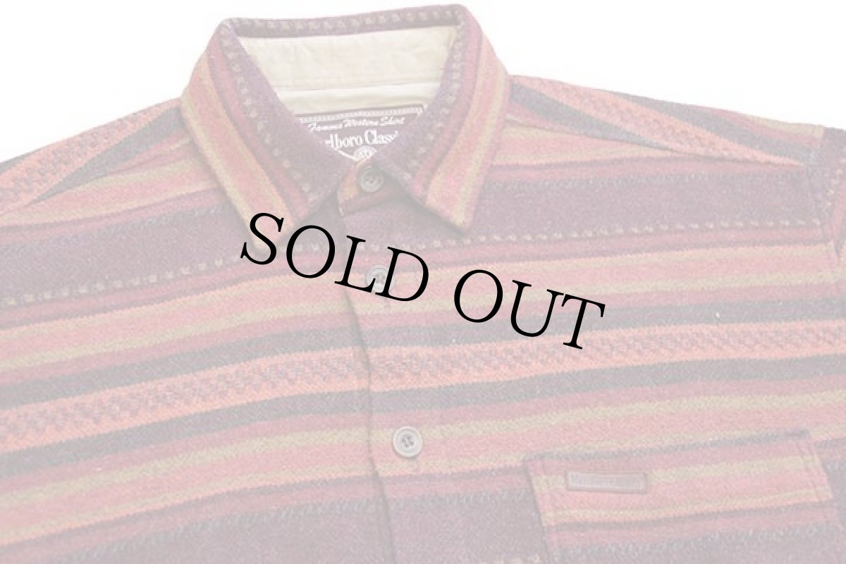 画像3: 90s イタリア製 Marlboro Classics フォークロア ラグ柄 ウール混 シャツ M (3)