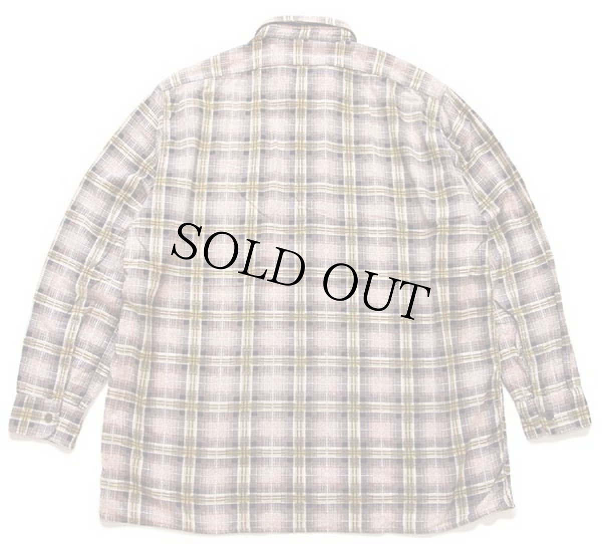 画像2: 60s UNKNOWN チェック コットン プリントネルシャツ 41 (2)