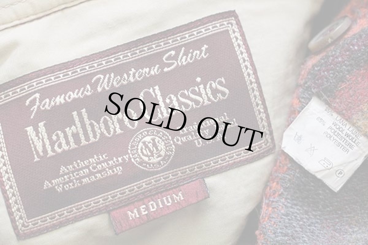 画像4: 90s イタリア製 Marlboro Classics フォークロア ラグ柄 ウール混 シャツ M (4)