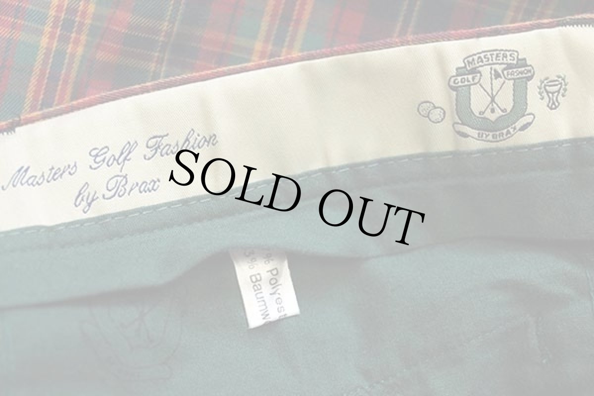 画像6: MASTERS GOLF FASHION BY BRAX ロゴ刺繍 タータンチェック ツータック スラックス パンツ w41 (6)