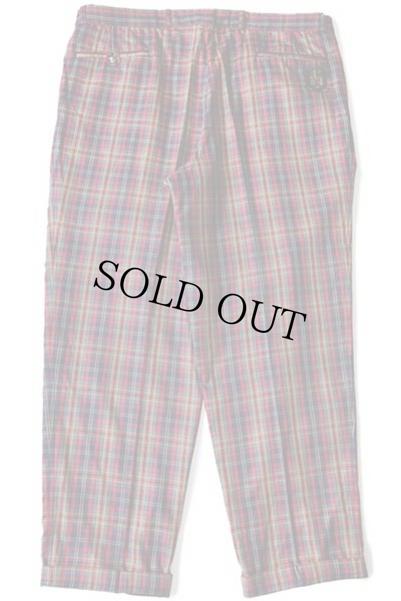 画像3: MASTERS GOLF FASHION BY BRAX ロゴ刺繍 タータンチェック ツータック スラックス パンツ w41 (3)