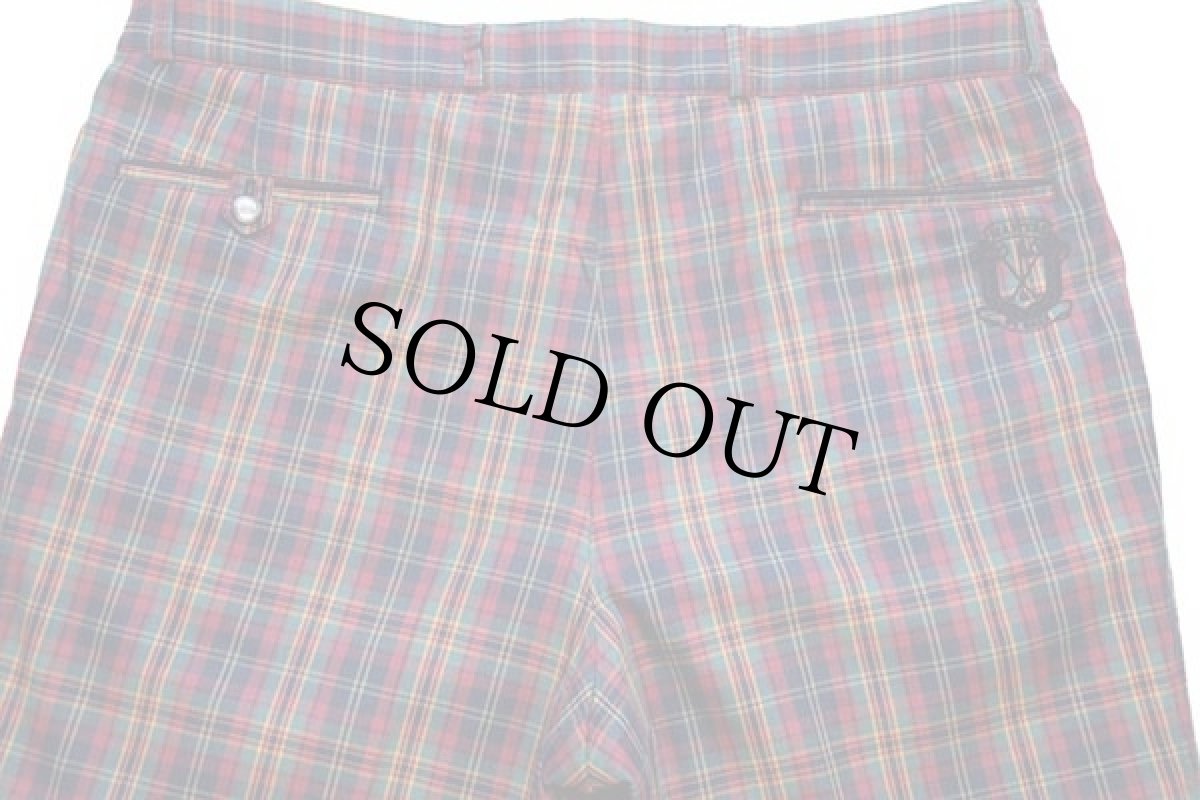 画像5: MASTERS GOLF FASHION BY BRAX ロゴ刺繍 タータンチェック ツータック スラックス パンツ w41 (5)