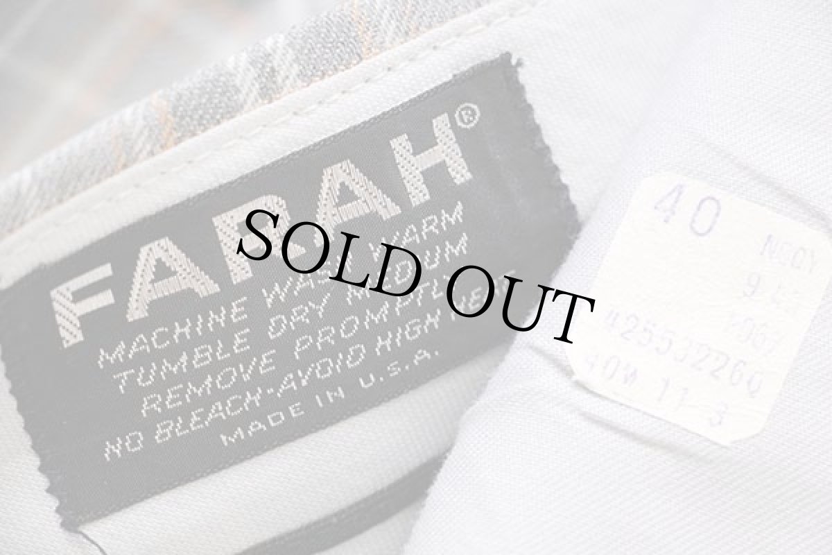 画像6: 70s USA製 FARAH タータンチェック スラックス フレアパンツ 40 (6)