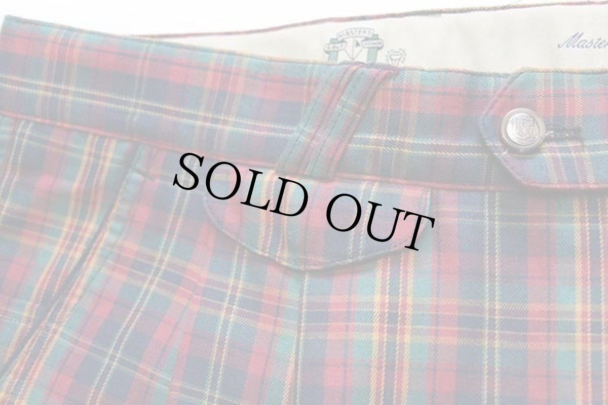 画像8: MASTERS GOLF FASHION BY BRAX ロゴ刺繍 タータンチェック ツータック スラックス パンツ w41 (8)