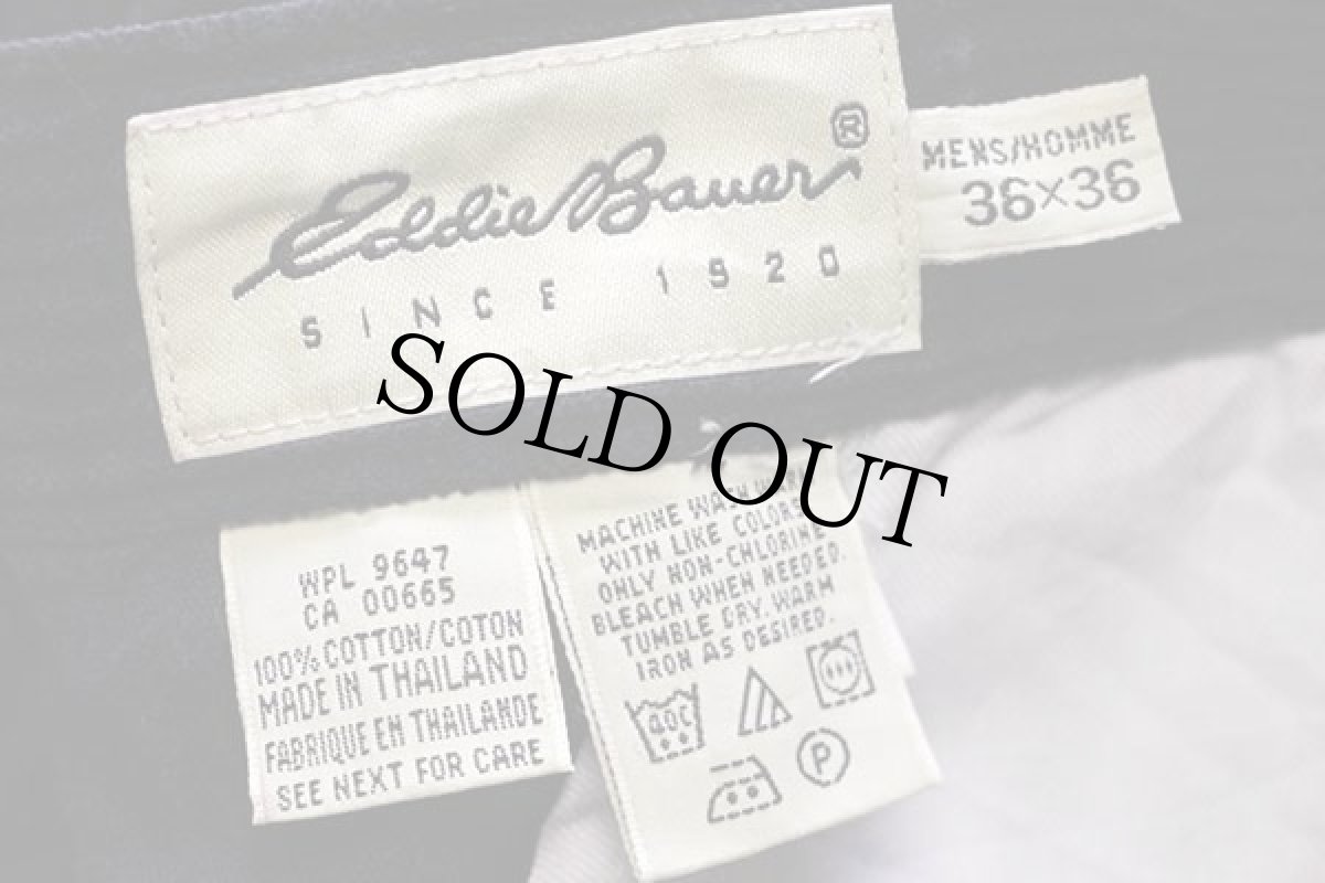 画像6: 90s EddieBauerエディーバウアー ツータック コットン 太畝 コーデュロイパンツ 濃紺 w36 L36 (6)