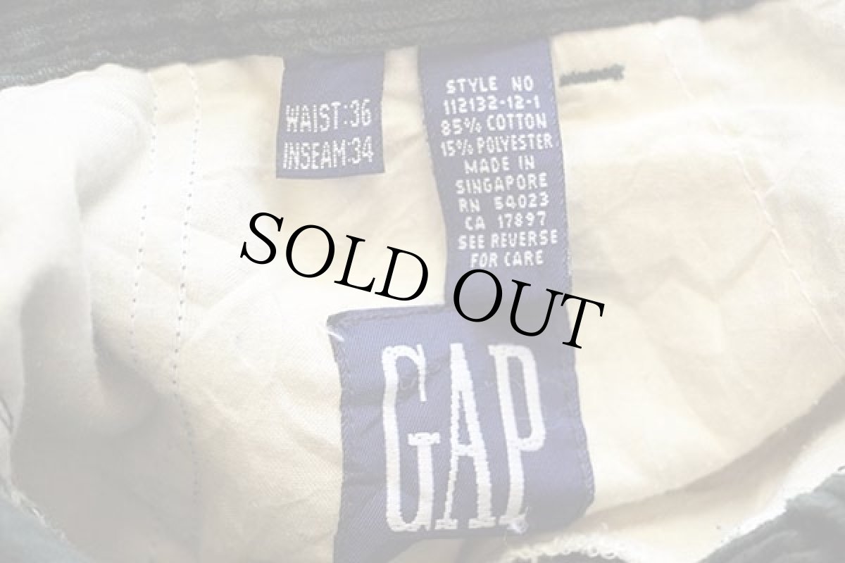 画像6: 90s GAPギャップ ツータック 太畝 コーデュロイパンツ 深緑 w36 L34 (6)