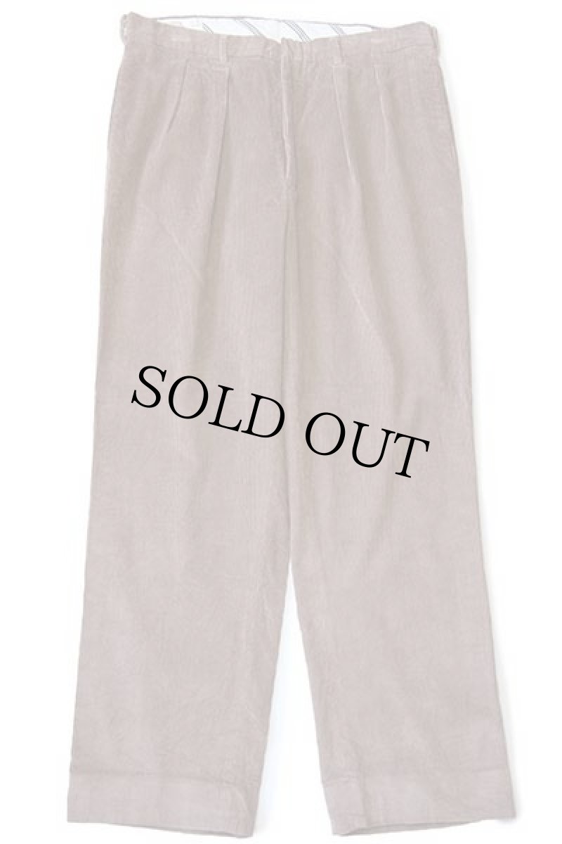 画像2: 90s USA製 OAKTON ツータック 太畝 コーデュロイパンツ 茶 w36 (2)