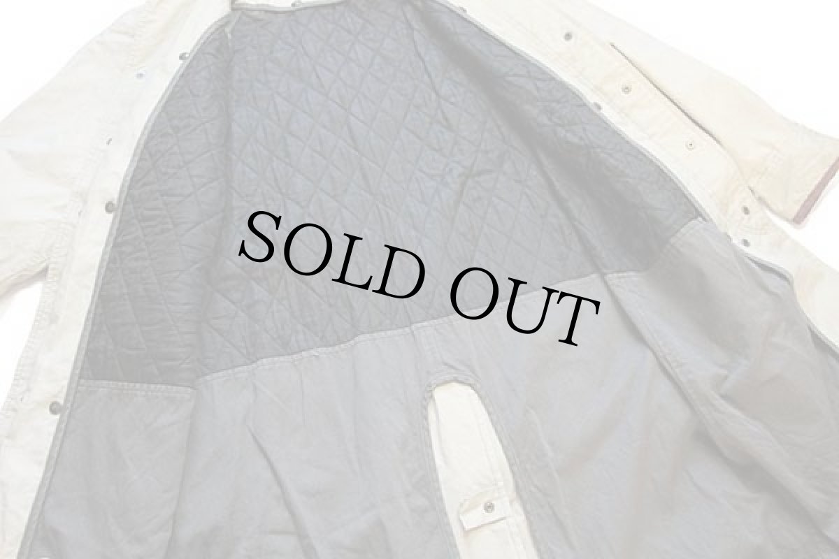 画像7: 90s イタリア製 Timberlandティンバーランド キルティングライナー付き ロング ハンティングコート グレーベージュ M (7)