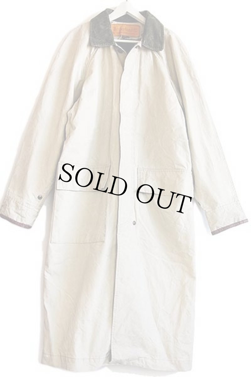 画像2: 90s イタリア製 Timberlandティンバーランド キルティングライナー付き ロング ハンティングコート グレーベージュ M (2)