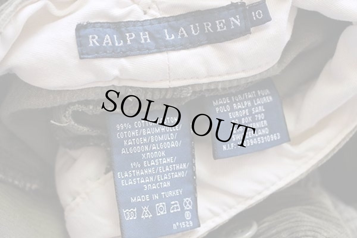 画像6: トルコ製 ラルフローレン シンチバック ストレッチ 太畝 コーデュロイ ジョッパーズパンツ オリーブ 10 (6)