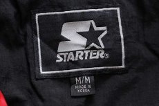 画像4: 90s STARTERスターター ロゴ刺繍 ツートン 切り替え プルオーバー 中綿入り ナイロンパーカー 黒×赤 ボーイズM (4)