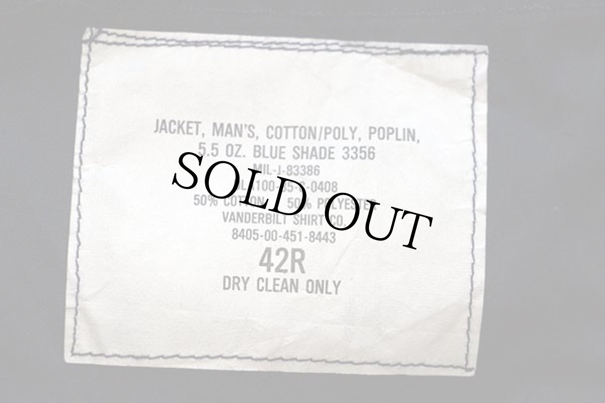 画像4: 80s 米軍 USAF チンスト付き ポプリン ユーティリティジャケット 濃紺 42R (4)