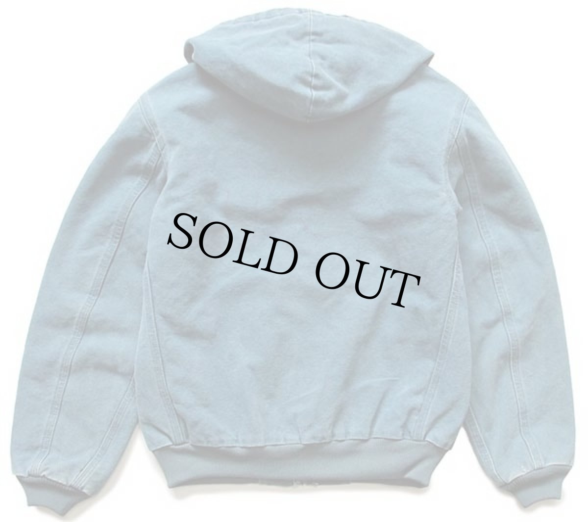 画像2: 80s USA製 carharttカーハート キルティングライナー ダック地 アクティブジャケット パーカー 青緑 ボーイズL (2)