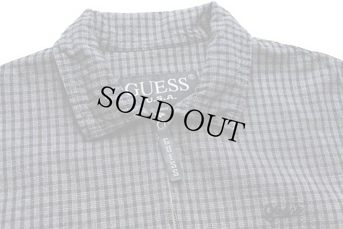 画像3: 90s イタリア製 GUESSゲス チェック コットンジャケット L (3)