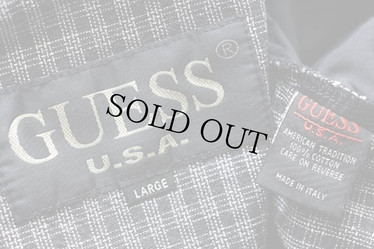 画像4: 90s イタリア製 GUESSゲス チェック コットンジャケット L (4)