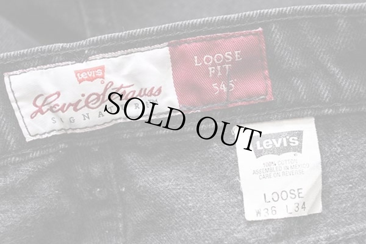 画像6: 90s メキシコ製 Levi'sリーバイス SIGNATURE 545 ブラック デニムパンツ w36 L34 (6)