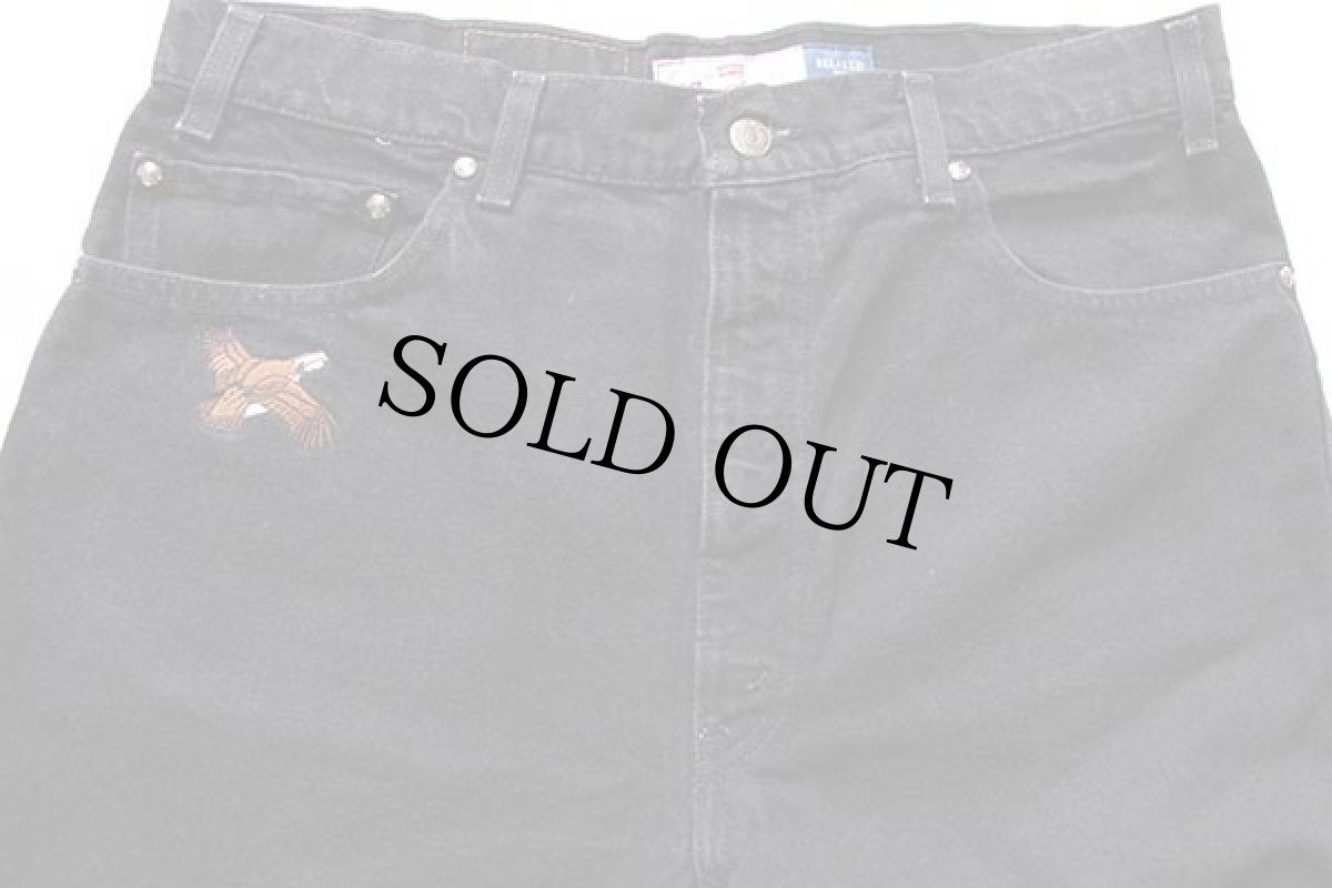 画像4: 90s メキシコ製 Levi'sリーバイス SIGNATURE 540 バード 刺繍 ブラック デニムパンツ w36★A (4)