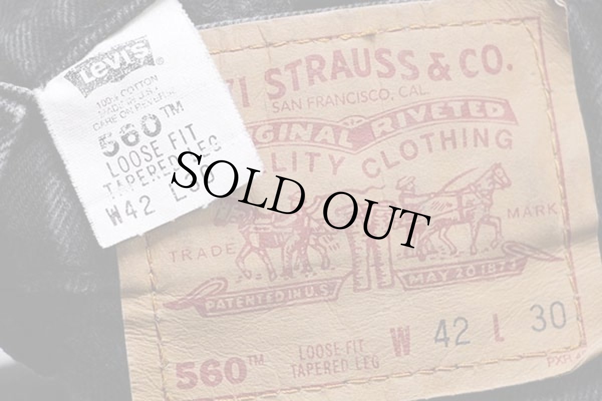 画像6: 90s USA製 Levi'sリーバイス 560 ブラック デニムパンツ w42 L30★26 (6)