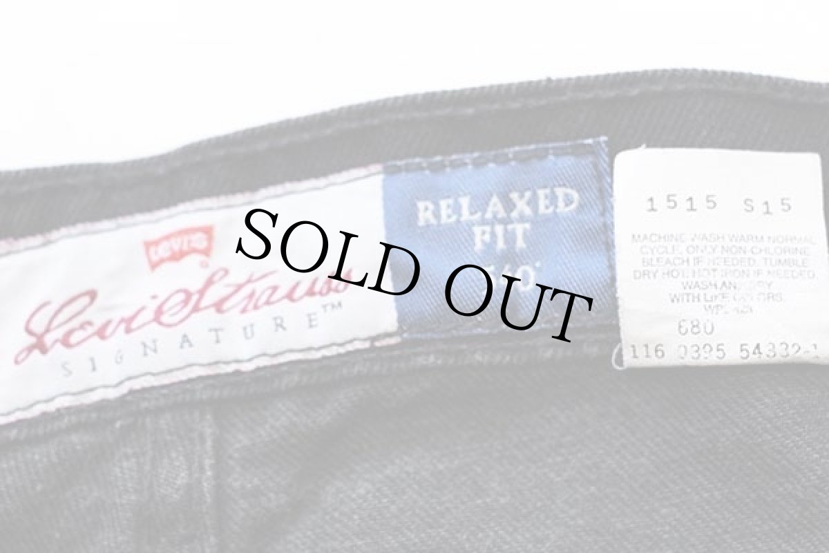 画像7: 90s メキシコ製 Levi'sリーバイス SIGNATURE 540 バード 刺繍 ブラック デニムパンツ w36★A (7)