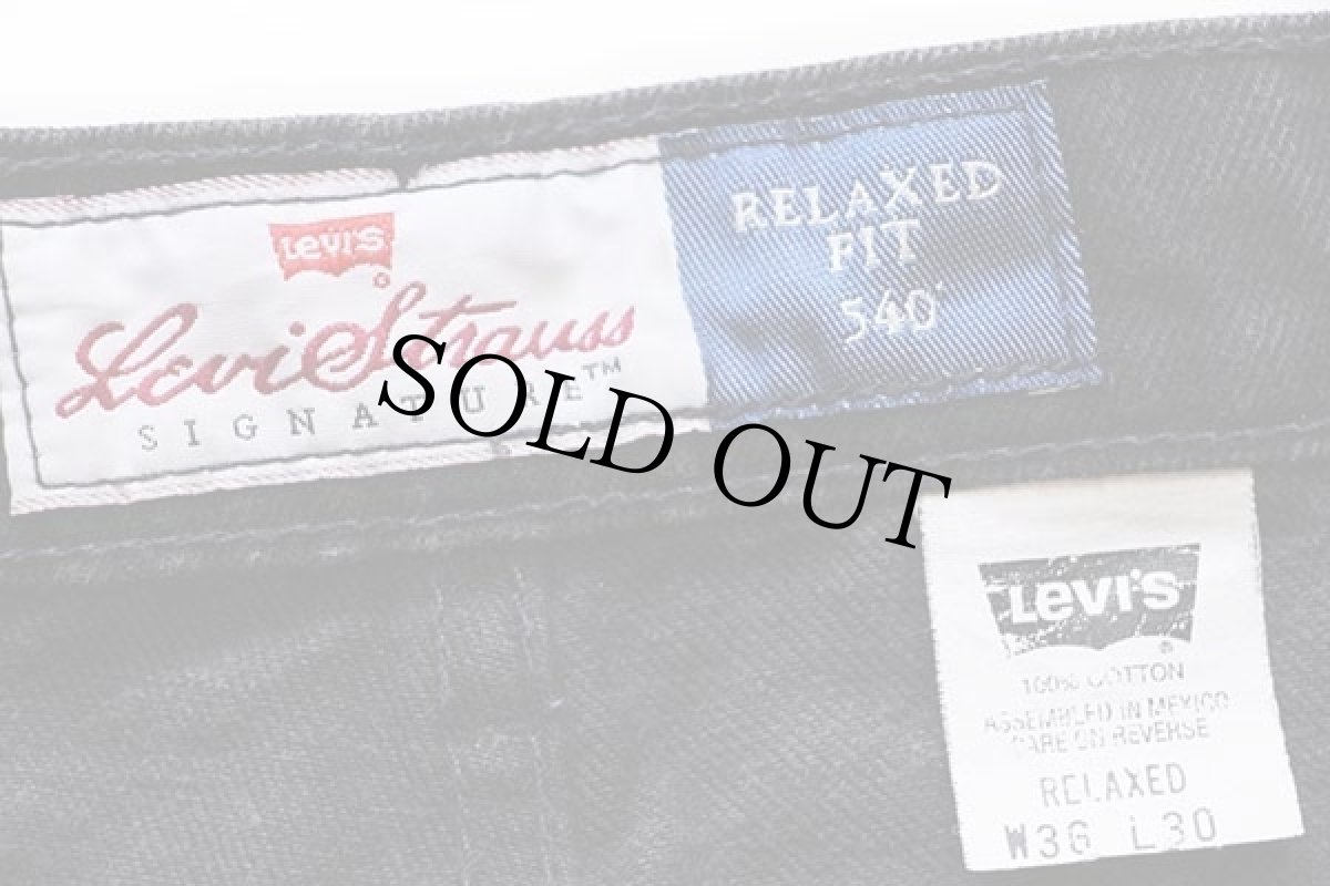 画像6: 90s メキシコ製 Levi'sリーバイス SIGNATURE 540 バード 刺繍 ブラック デニムパンツ w36 (6)