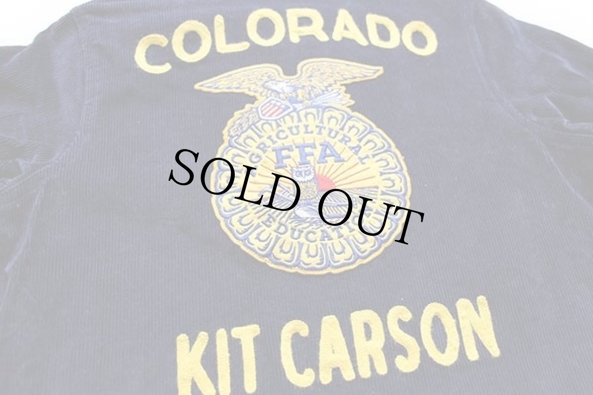 画像4: FFA COLORADO チェーン刺繍&パッチ付き コーデュロイ ファーマーズジャケット 紺 103-34 (4)