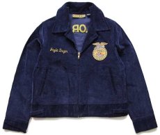 画像2: FFA COLORADO チェーン刺繍&パッチ付き コーデュロイ ファーマーズジャケット 紺 103-34 (2)