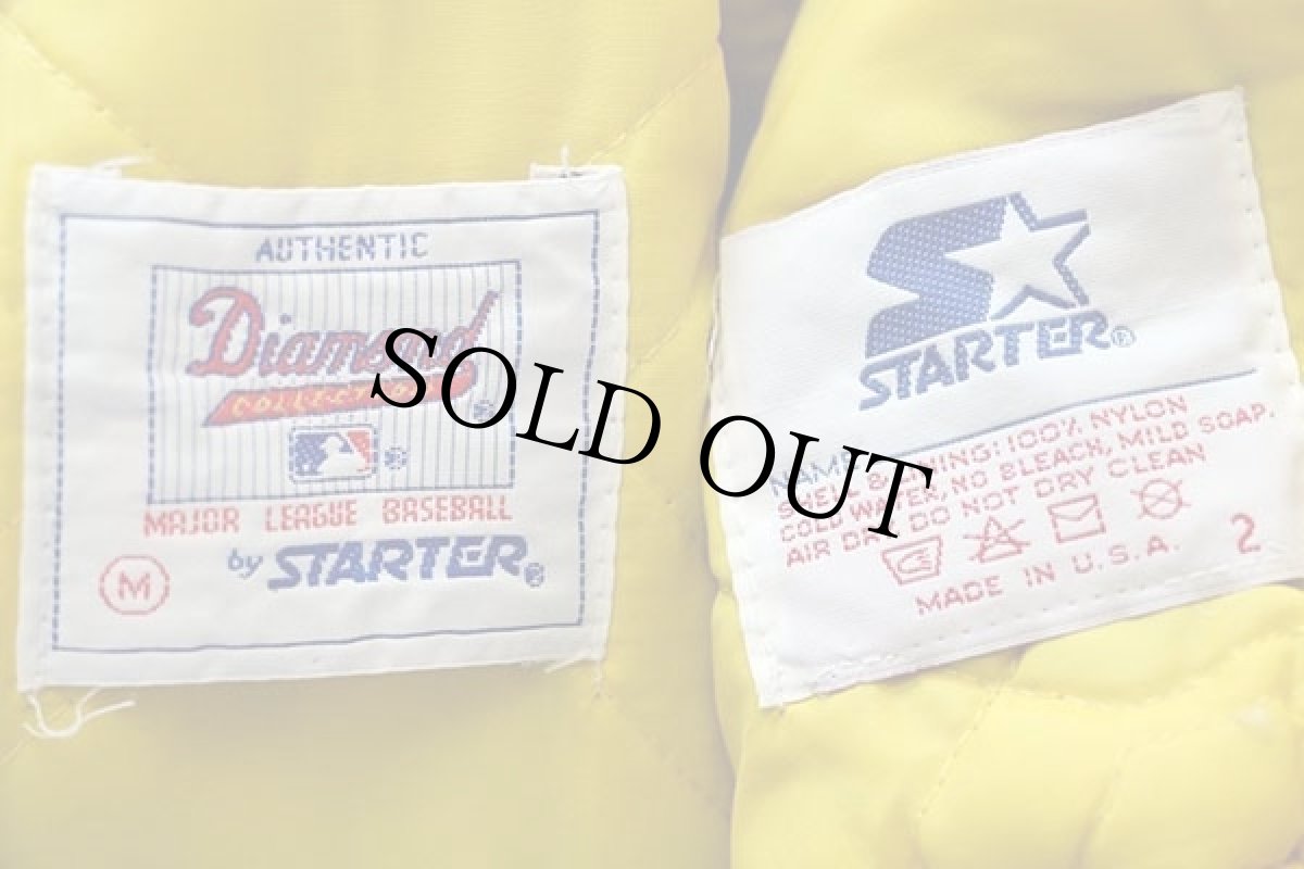 画像4: 90s USA製 STARTERスターター MLB Oakland Athletics キルティングライナー ナイロンスタジャン 緑 M (4)