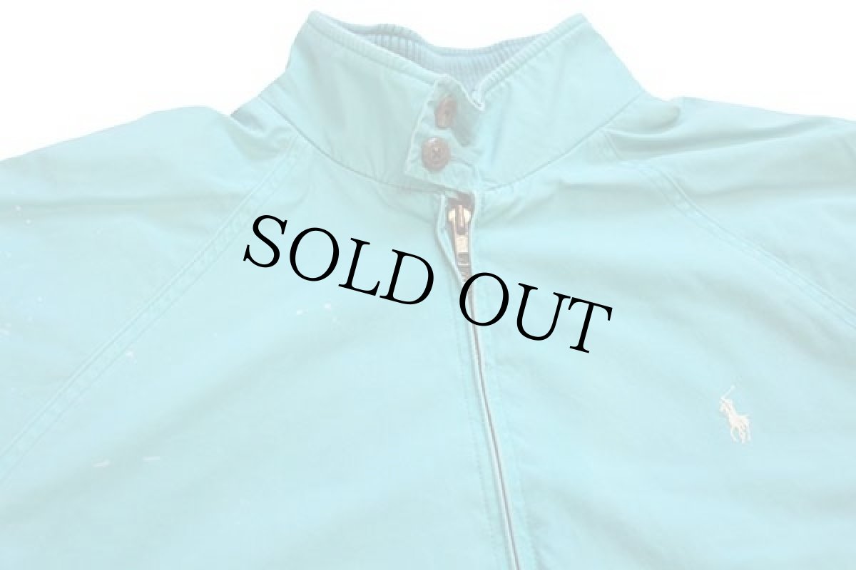 画像3: 90s ポロ ラルフローレン G9タイプ ワンポイント マドラスチェックライナー ハリントンジャケット 水色 (3)