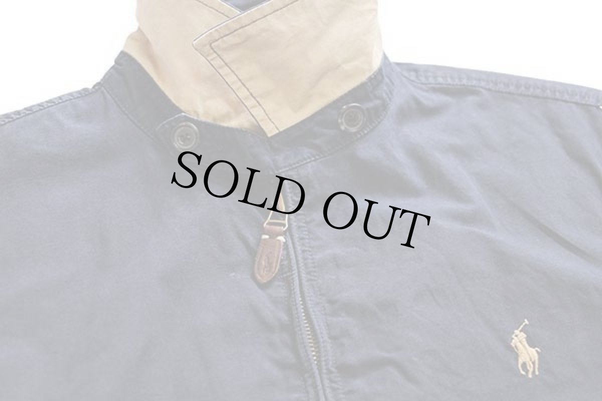 画像3: ポロ ラルフローレン ワンポイント チンスト付き コットンジャケット 紺 M (3)