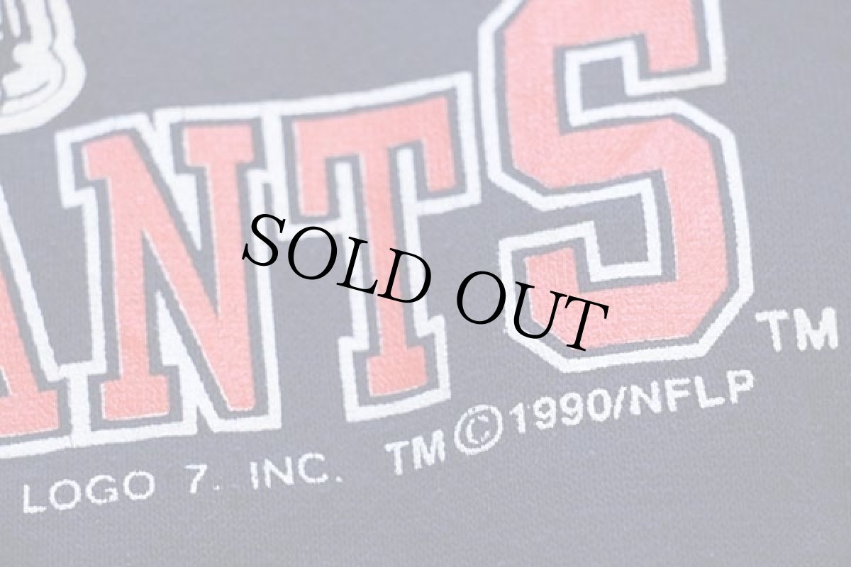画像4: 90s USA製 LOGO7 NFC 1990 CHAMPIONS NFL NEW YORK GIANTS アメフト スウェット 紺 XL (4)