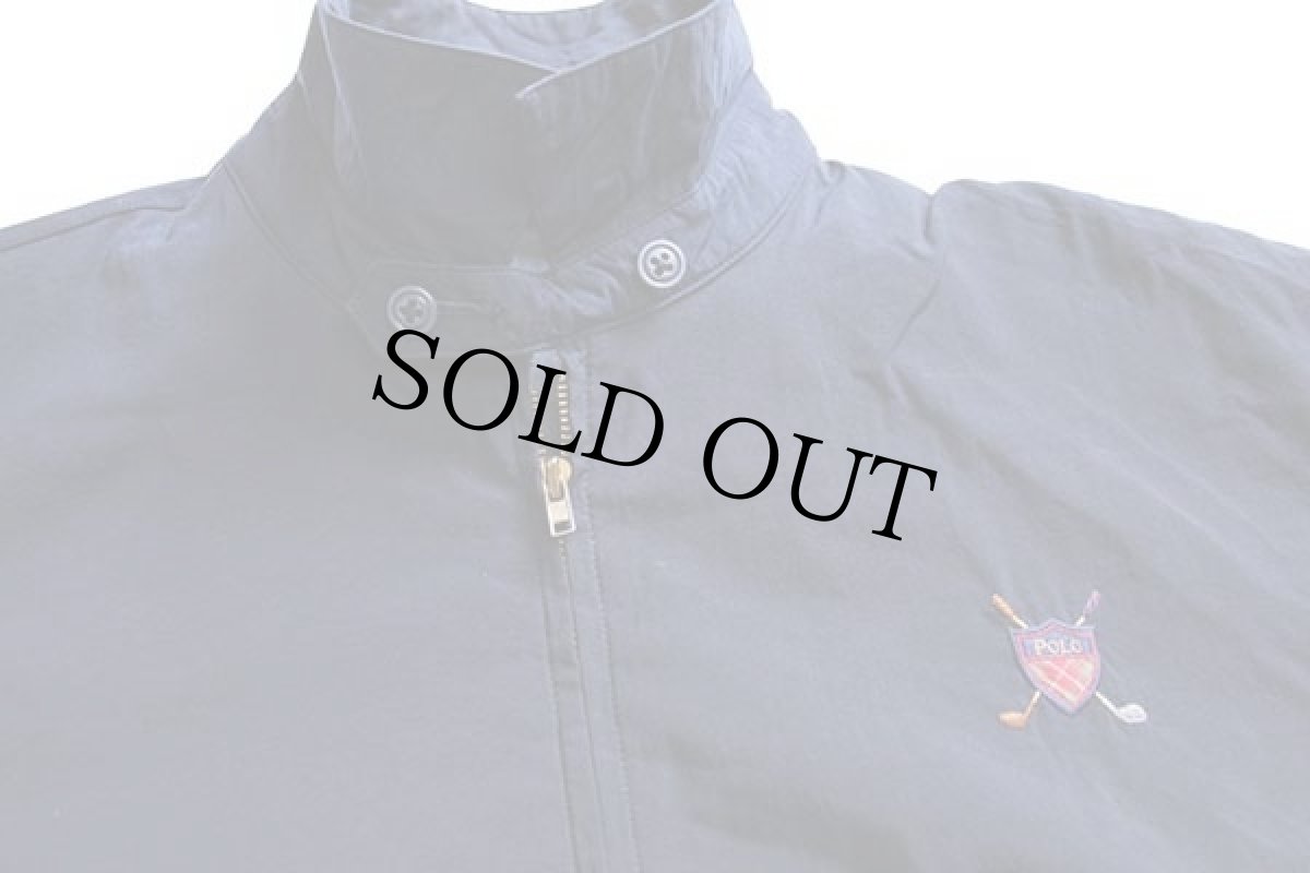 画像3: 90s ポロ ラルフローレン ワンポイント チンスト付き ナイロンジャケット 紺 L (3)