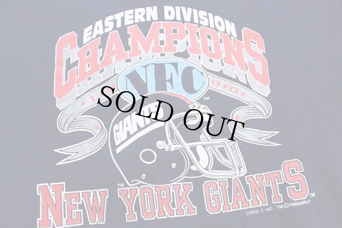 画像3: 90s USA製 LOGO7 NFC 1990 CHAMPIONS NFL NEW YORK GIANTS アメフト スウェット 紺 XL (3)