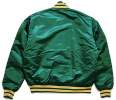 画像2: 90s USA製 STARTERスターター MLB Oakland Athletics キルティングライナー ナイロンスタジャン 緑 M (2)