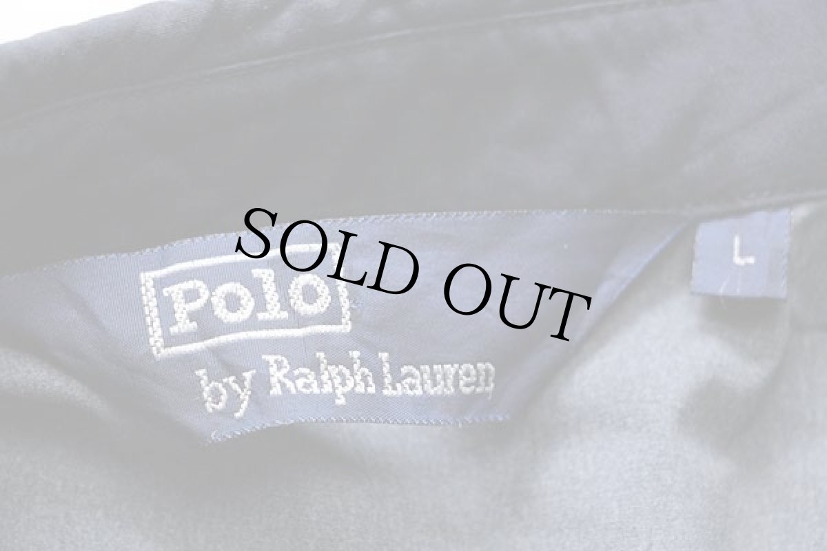 画像4: 90s ポロ ラルフローレン ワンポイント チンスト付き ナイロンジャケット 紺 L (4)