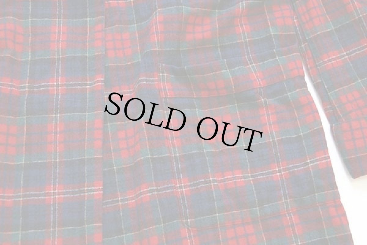 画像6: 70s USA製 PENDLETONペンドルトン AUTHENTIC MACPHERSON RED TARTAN タータンチェック ショールカラー ウールガウン S (6)